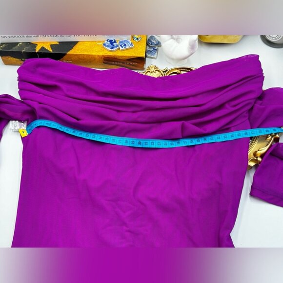 🆕 BRONX & BANCO 🧿 NWOT Monica Off-Shoulder Gown, Fuschia - Sz L - US 8 - Picture 15 of 16